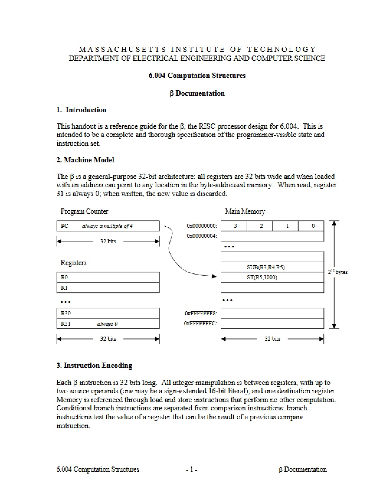 Course on Computation Structures
