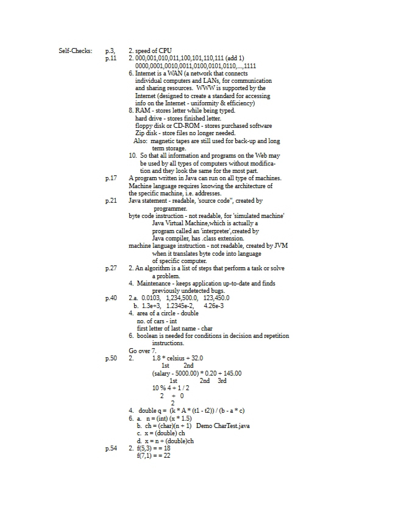 Lecture Notes - CSC 220
