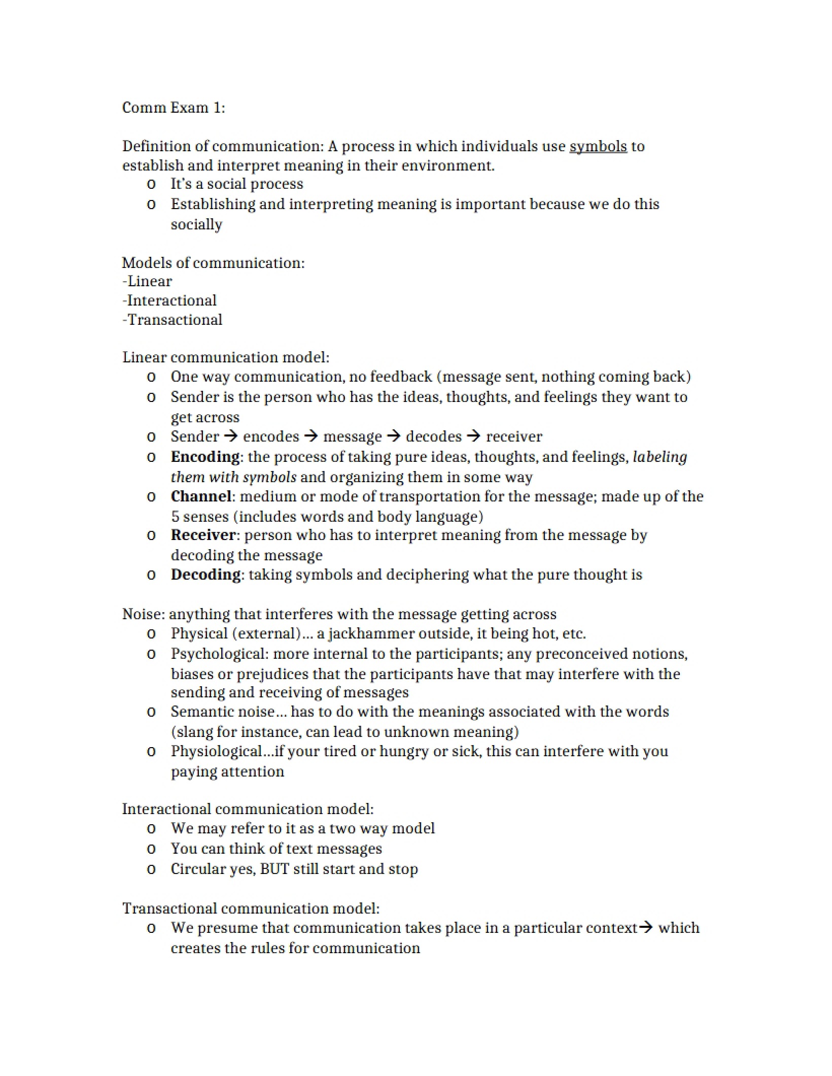 Exam One
