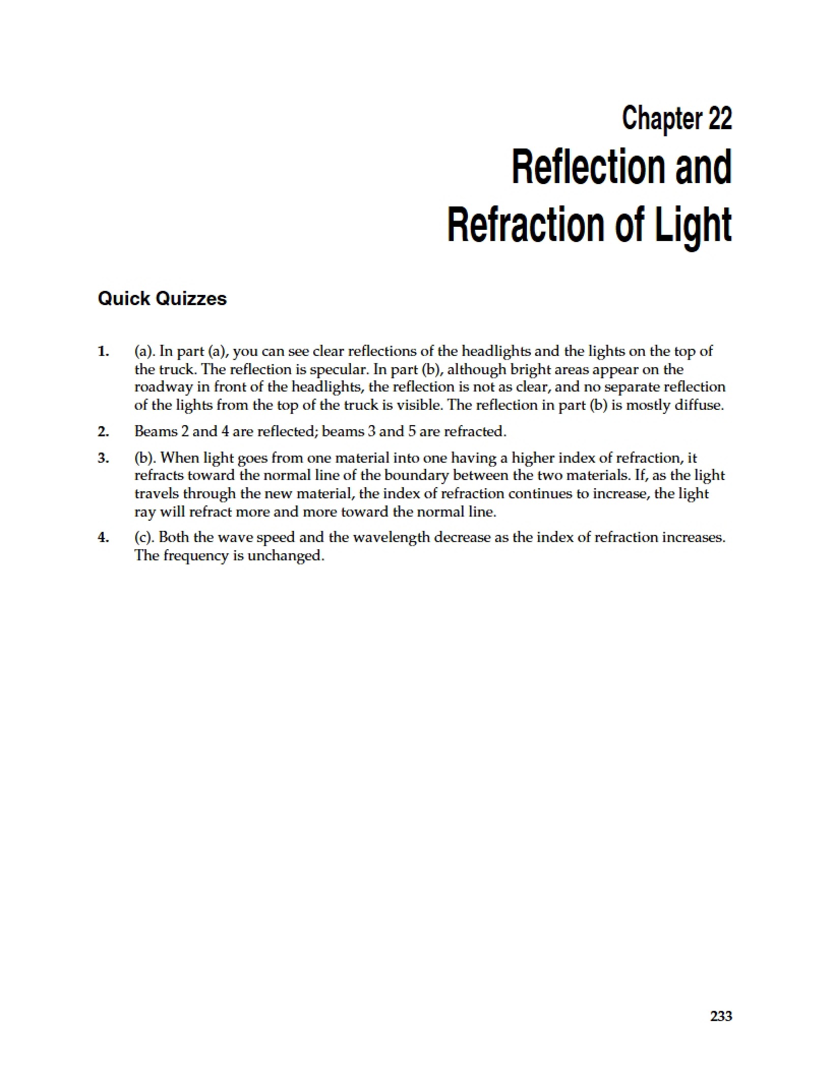 Light Refraction and Reflection