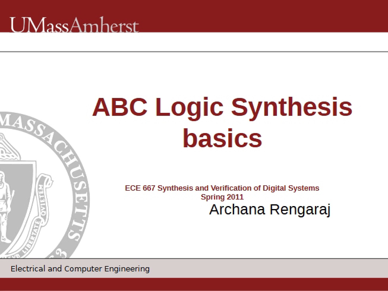Basics of ABC Logic Synthesis