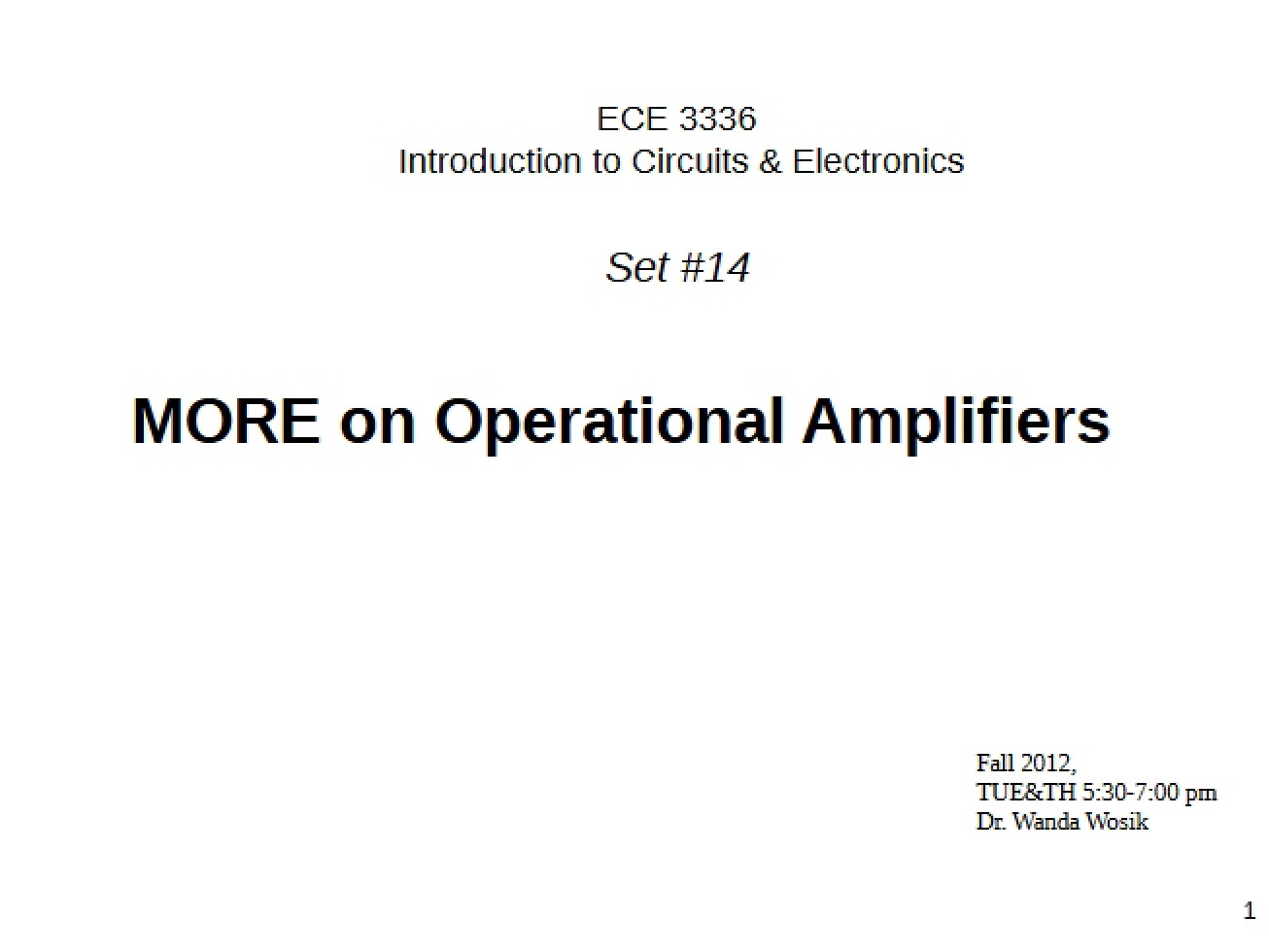 Intro to Circuits Lecture Notes