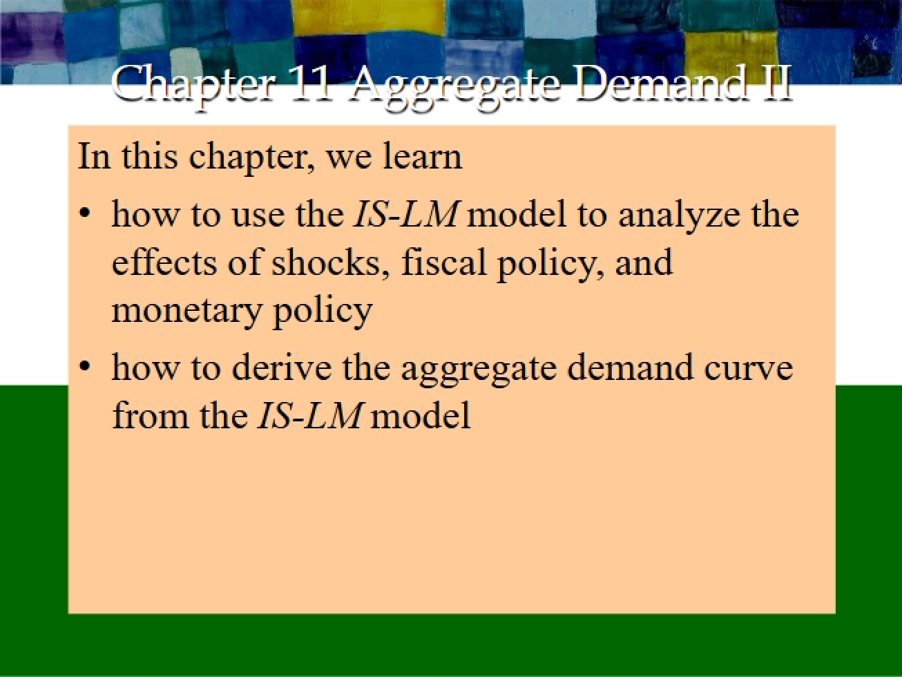 Chapter 11 Aggregate Demand II