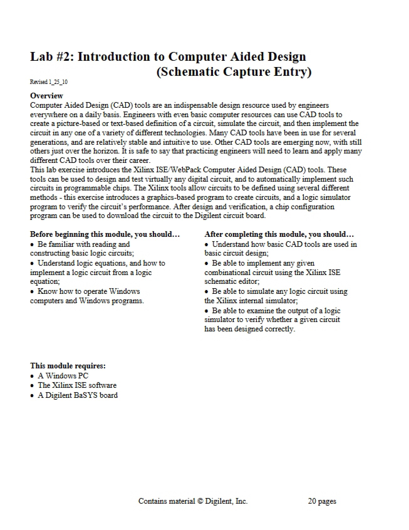 Computer Aided Design Intro