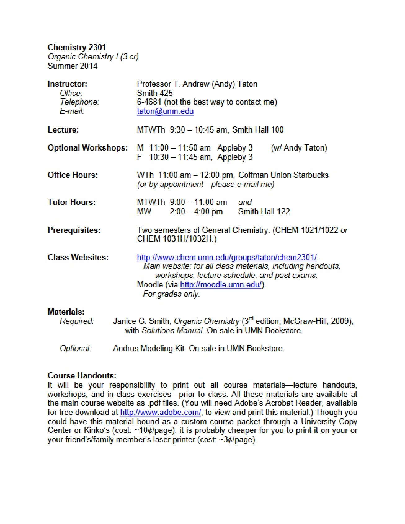 Course Syllabus