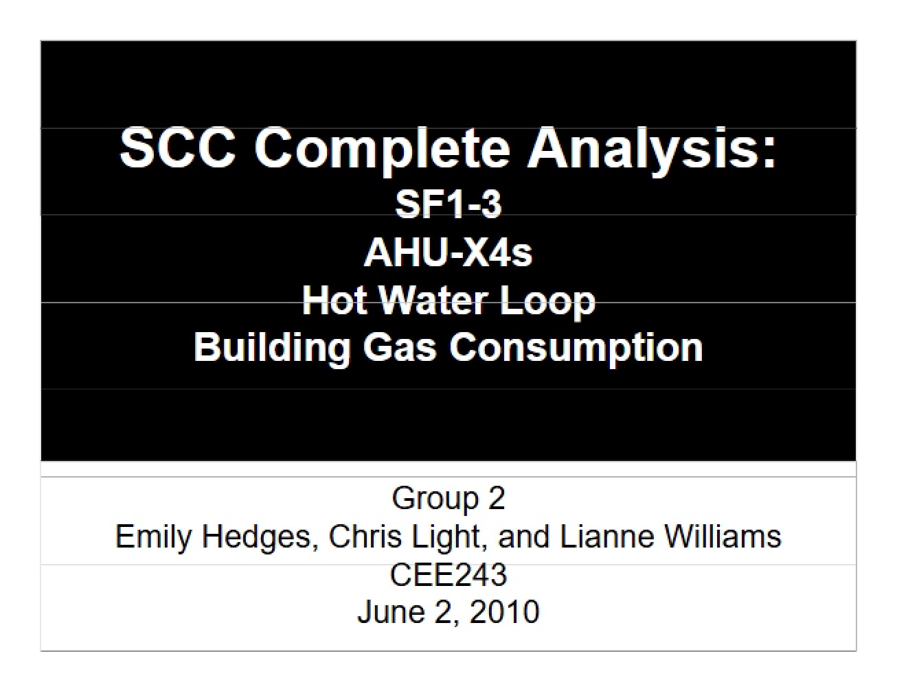 Building Energy Use Lecture Notes (Set 4)