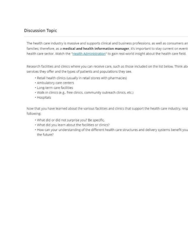 HCS120T Discussion Topic
