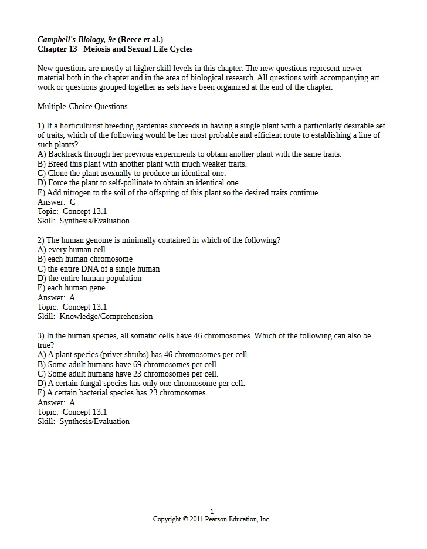 Test Bank Chapter 13