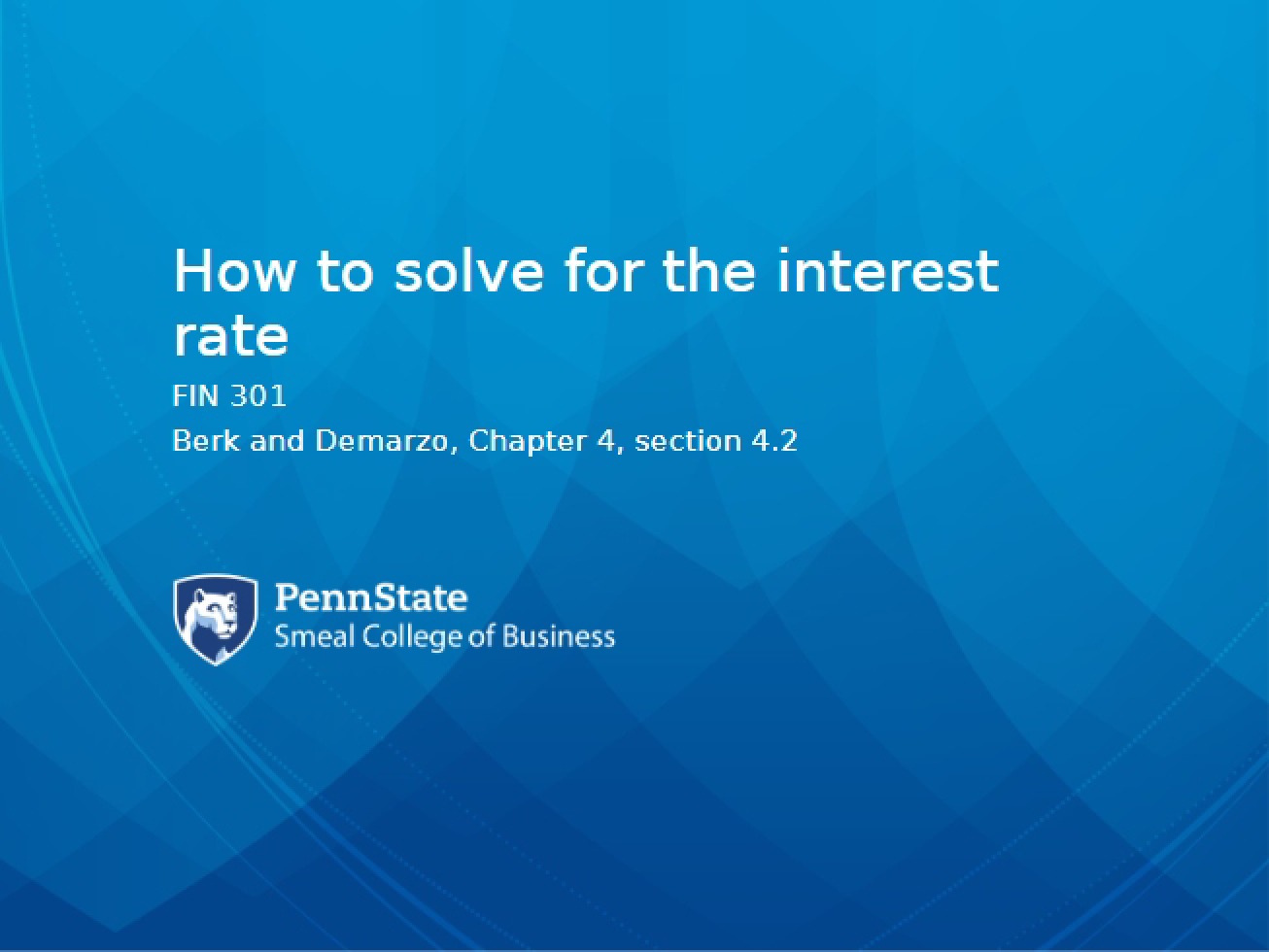 Methods for Solving for the Interest Rate