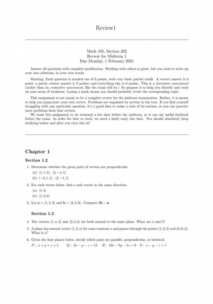 MATH 105 Review Assignment 1