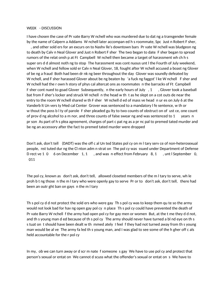 CRJS6511 Week 4 Discussion Initial Post