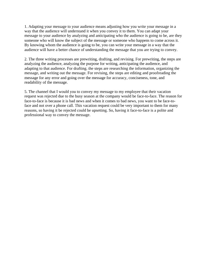 Writing Processes and Adapting Messages