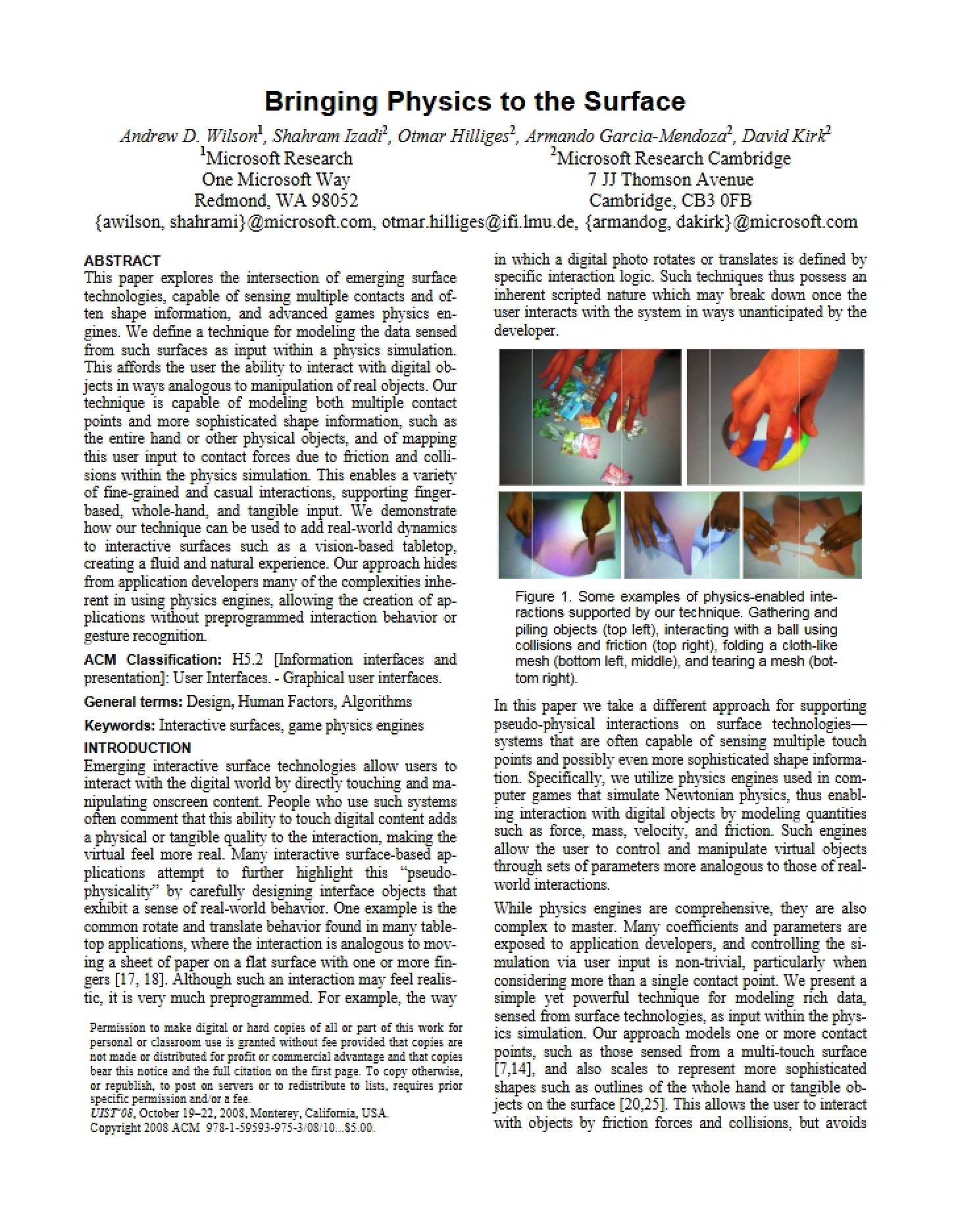 Surface Physics Integration