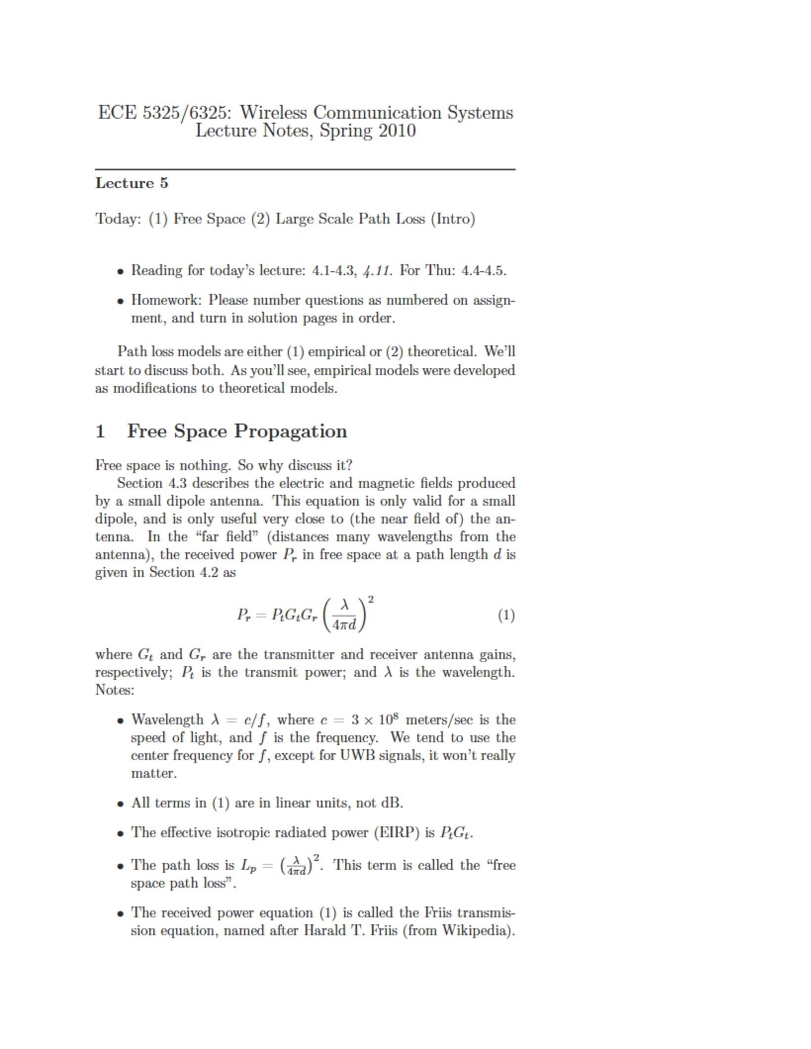 Wireless Systems Notes
