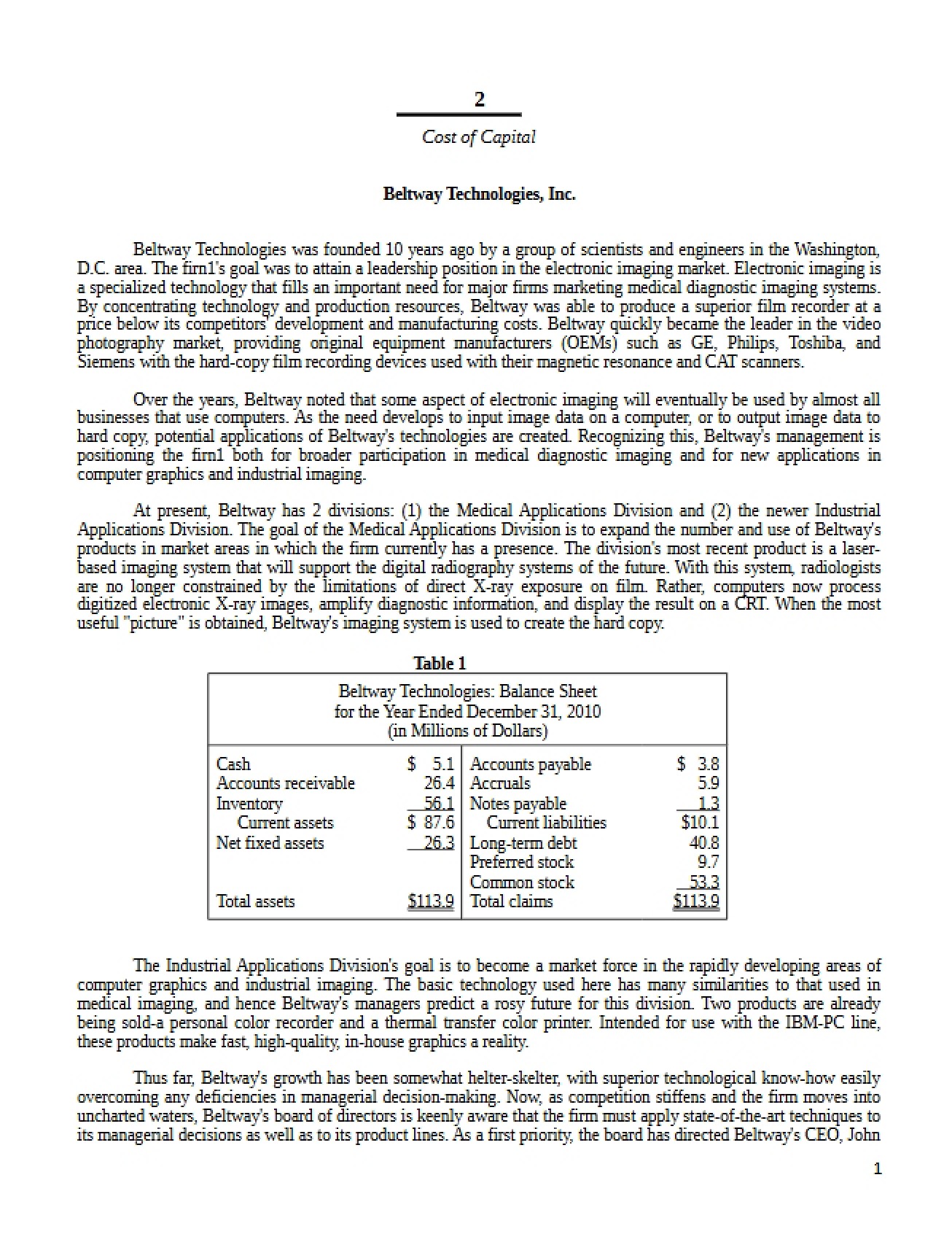 Expenses Related to Capital