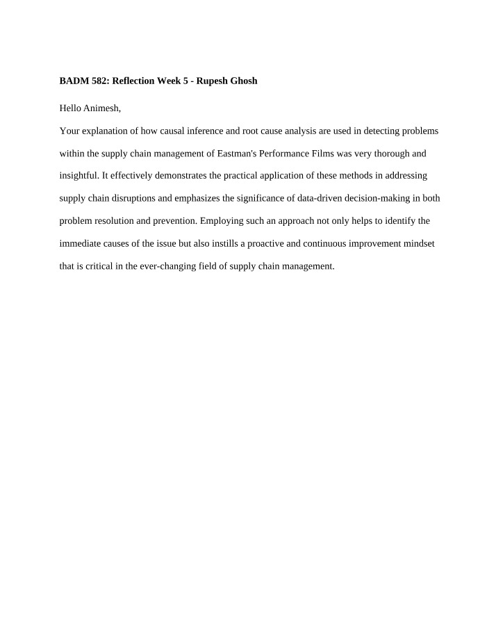 Week 5 Reflection