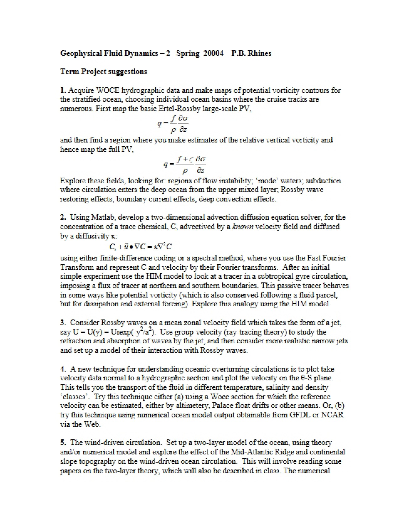 Notes for Review