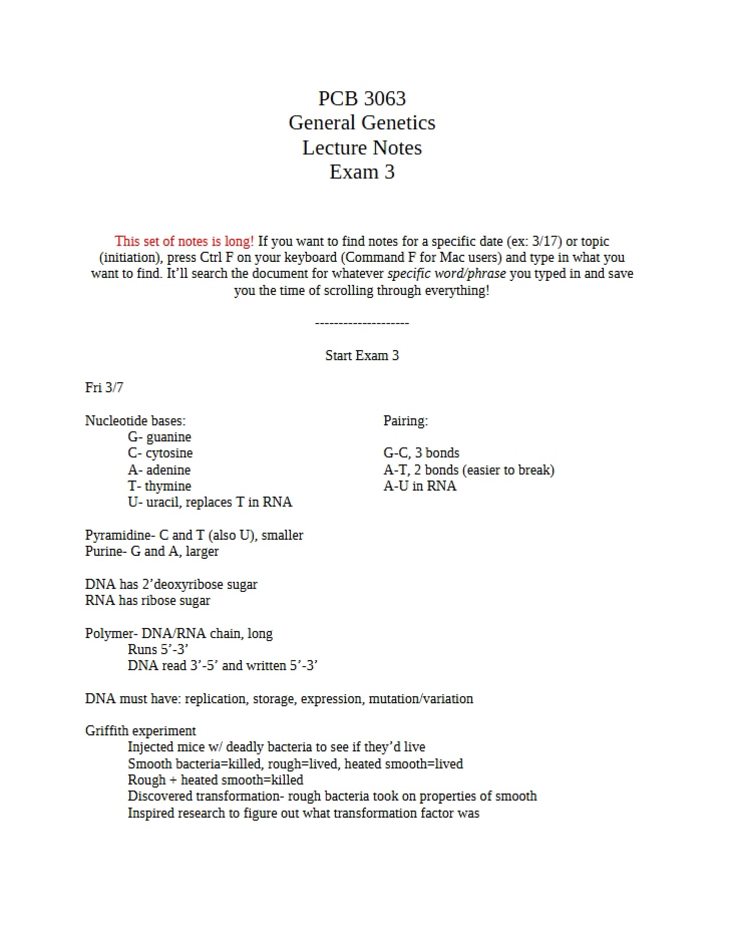 Third Examination - General Genetics (3)