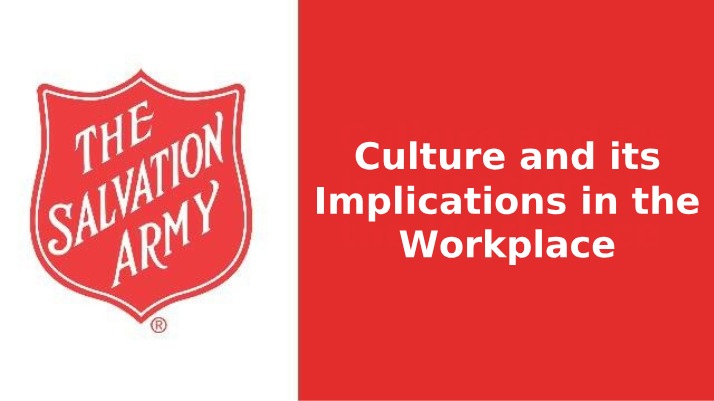 Culture at the Salvation Army
