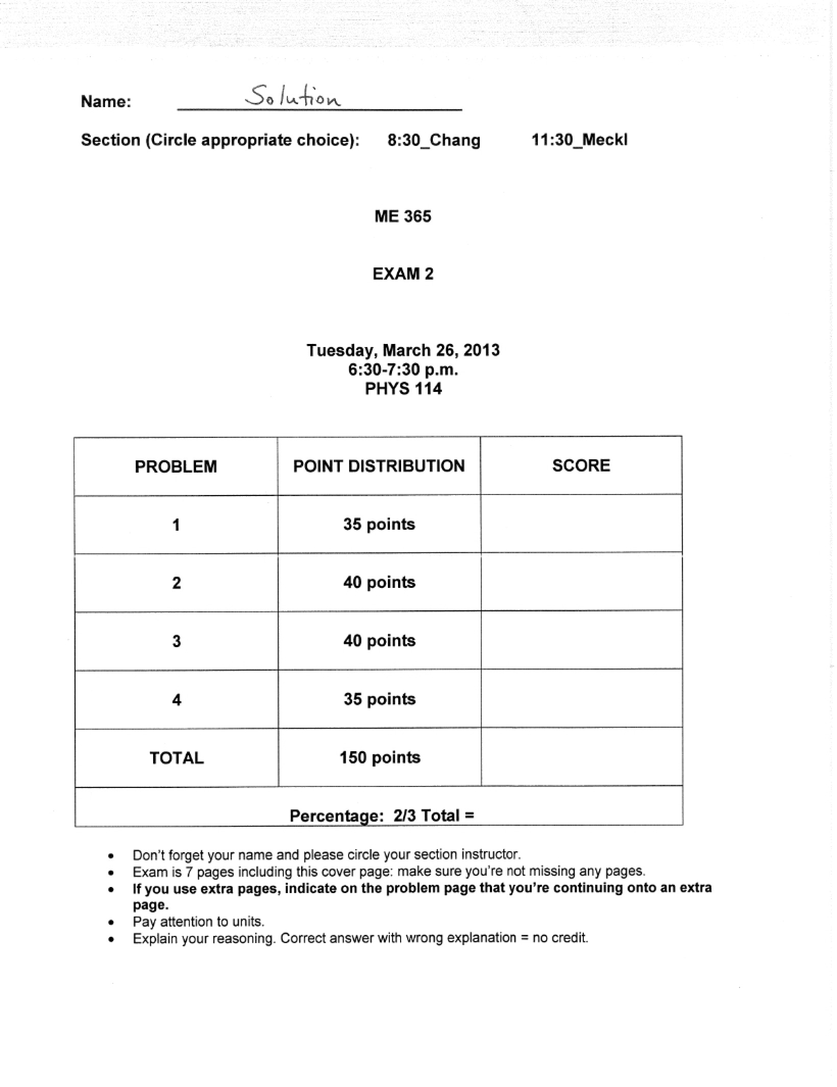 Spring 2013 Second Exam
