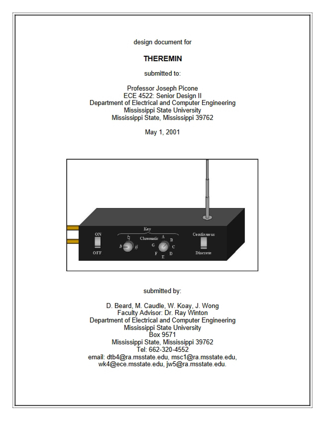 THEREMIN Design Document
