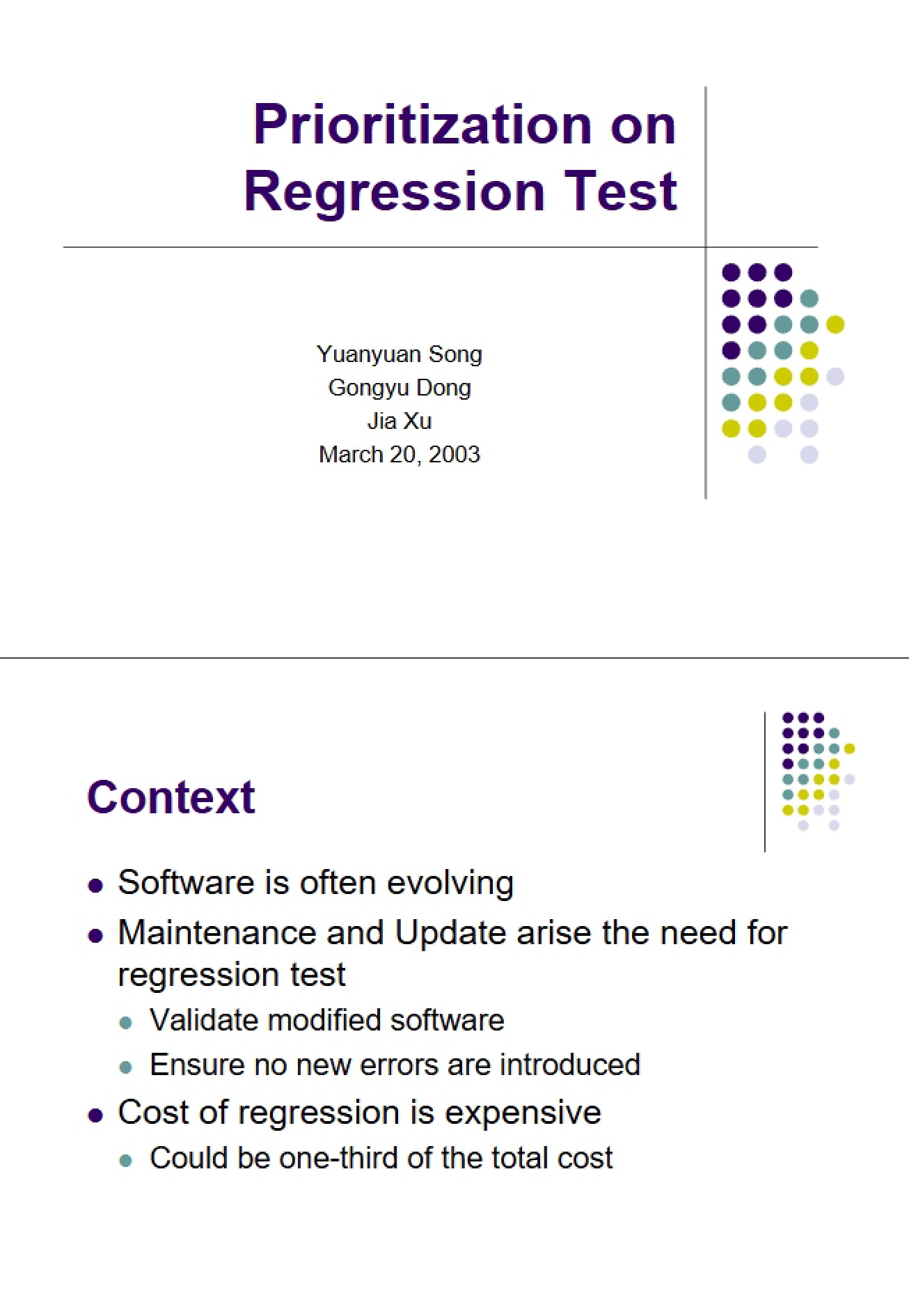 Regression Test Prioritization