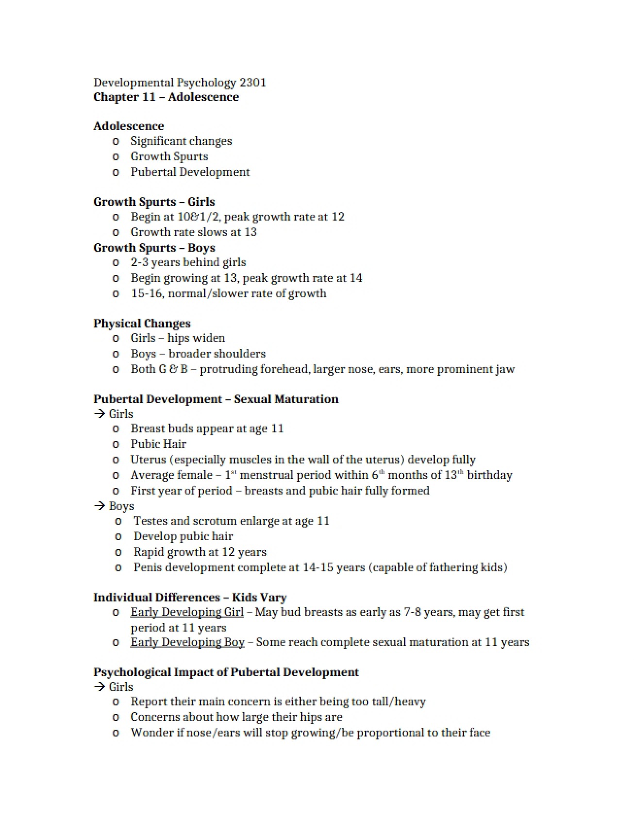 Eleventh Chapter An Examination of Adolescence