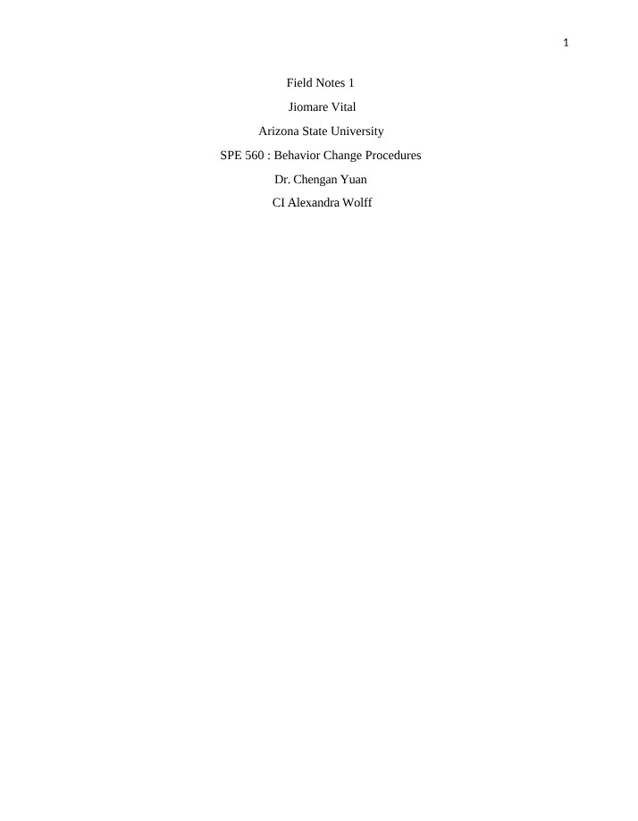 SPE 560 Field Notes 1