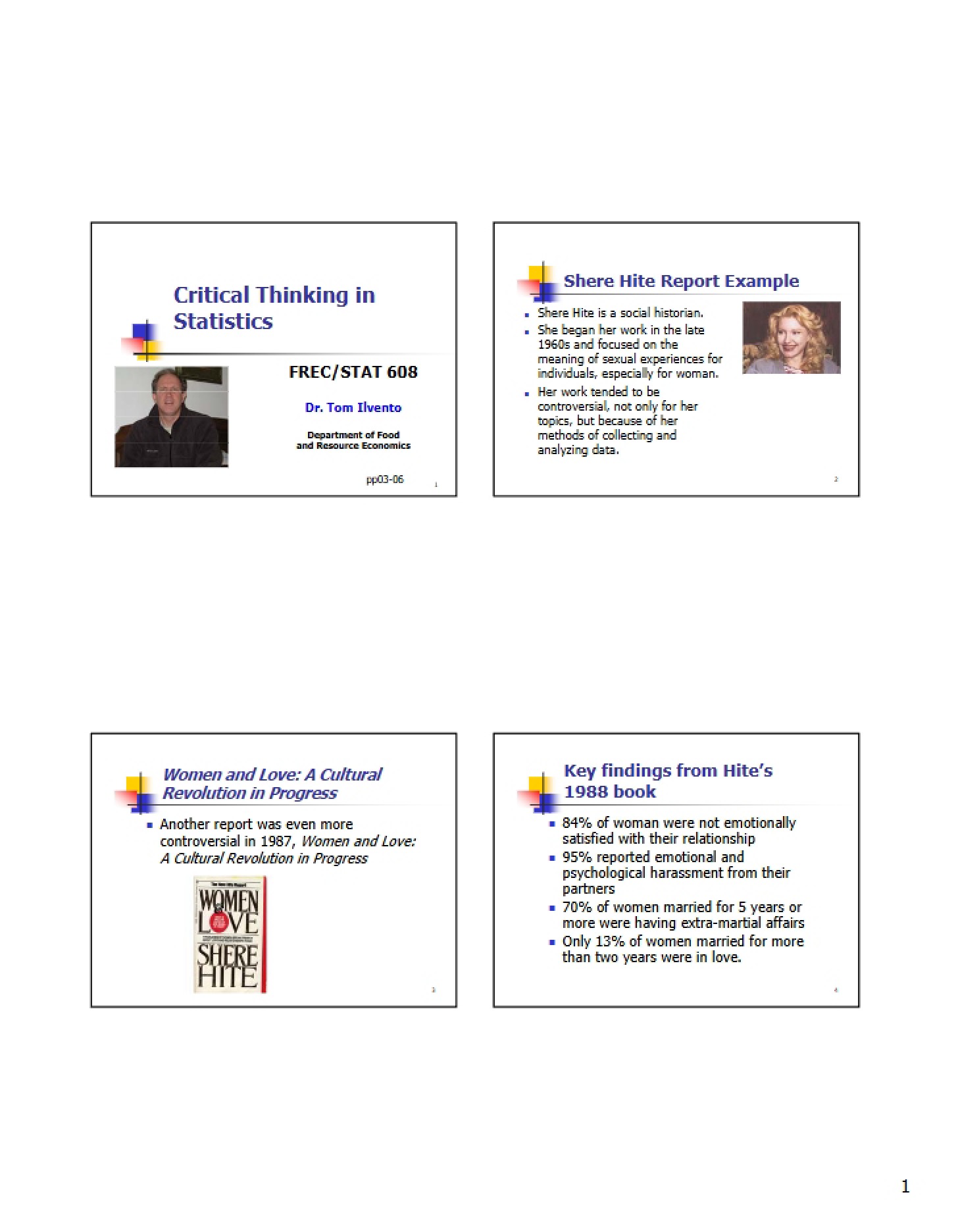 Statistics Critical Thinking