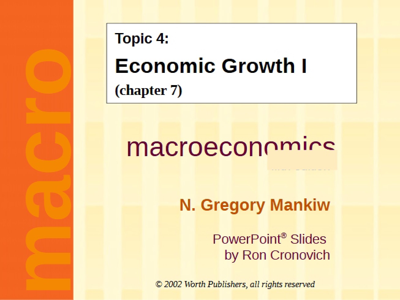 Part I Economic Growth