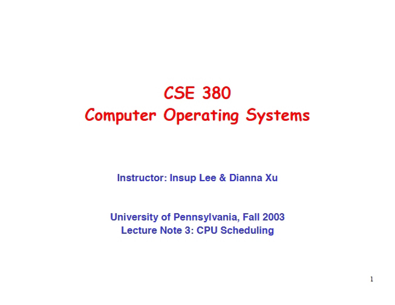 Issues in System Scheduling