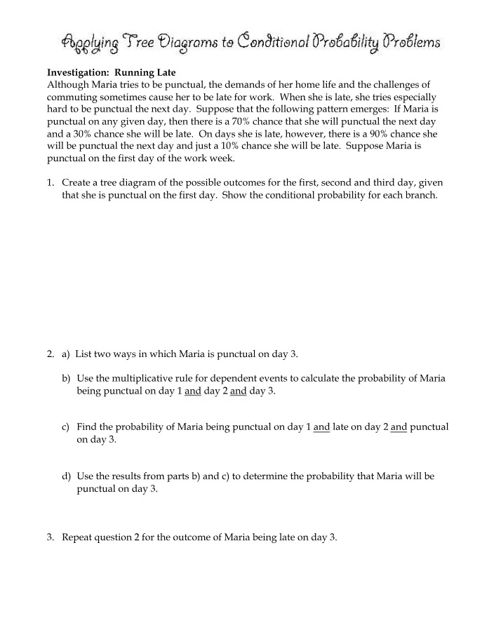 Conditional Probability and Tree Diagram Problems