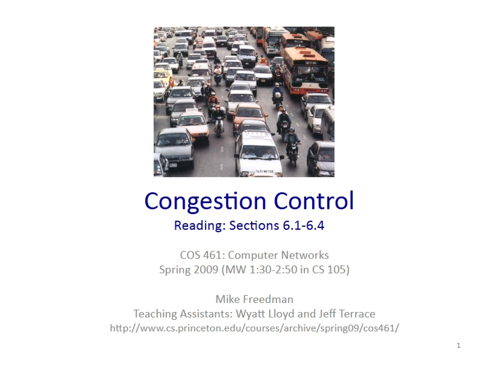 Control of Congestion