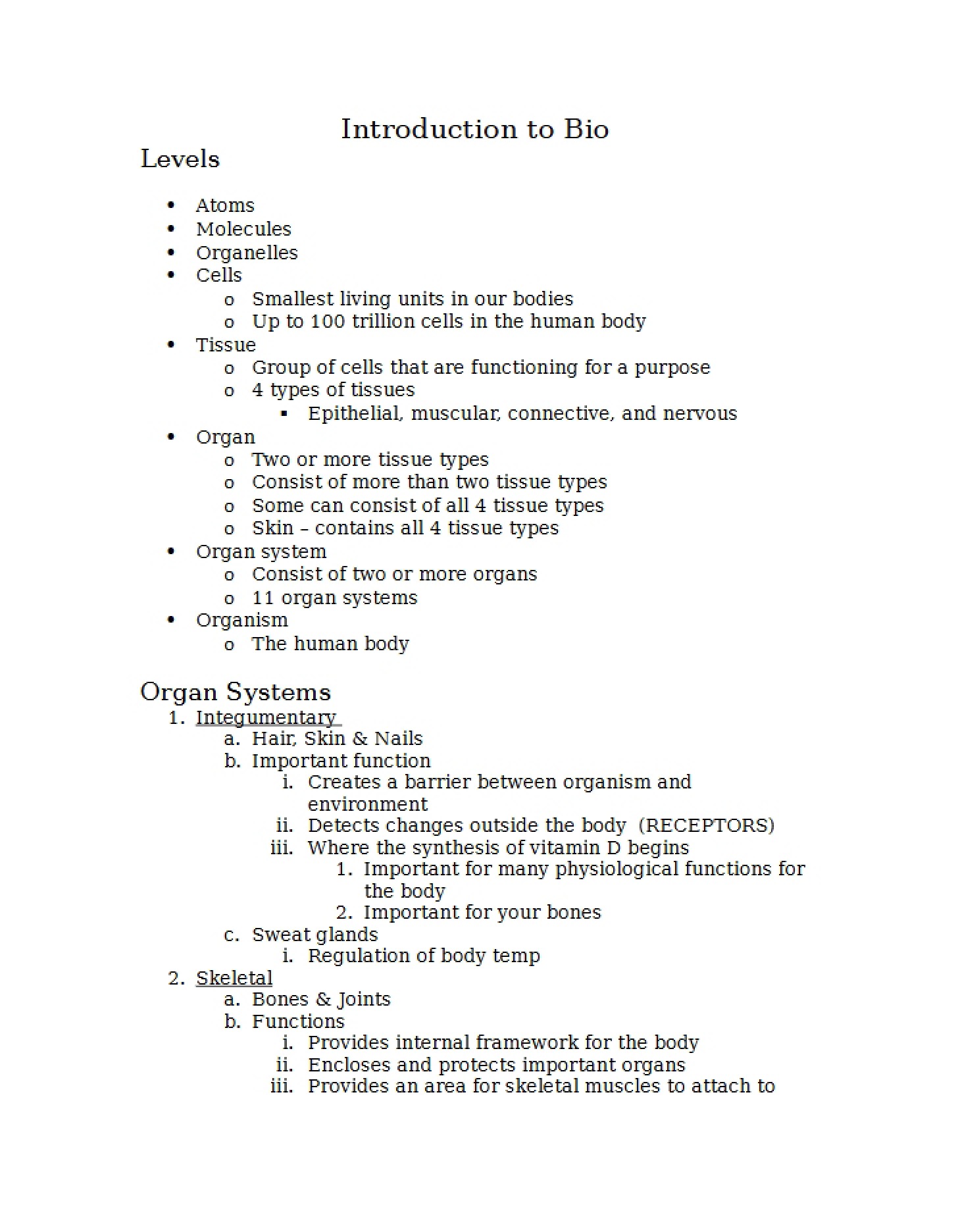 Bio Notes Introduction