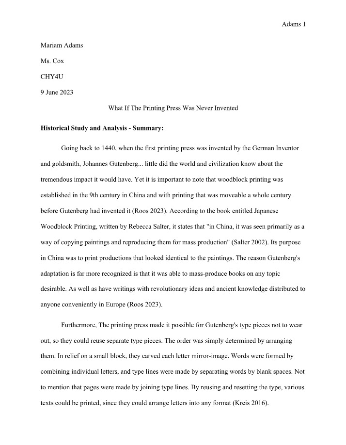Grade 12 History Culminating Assignment