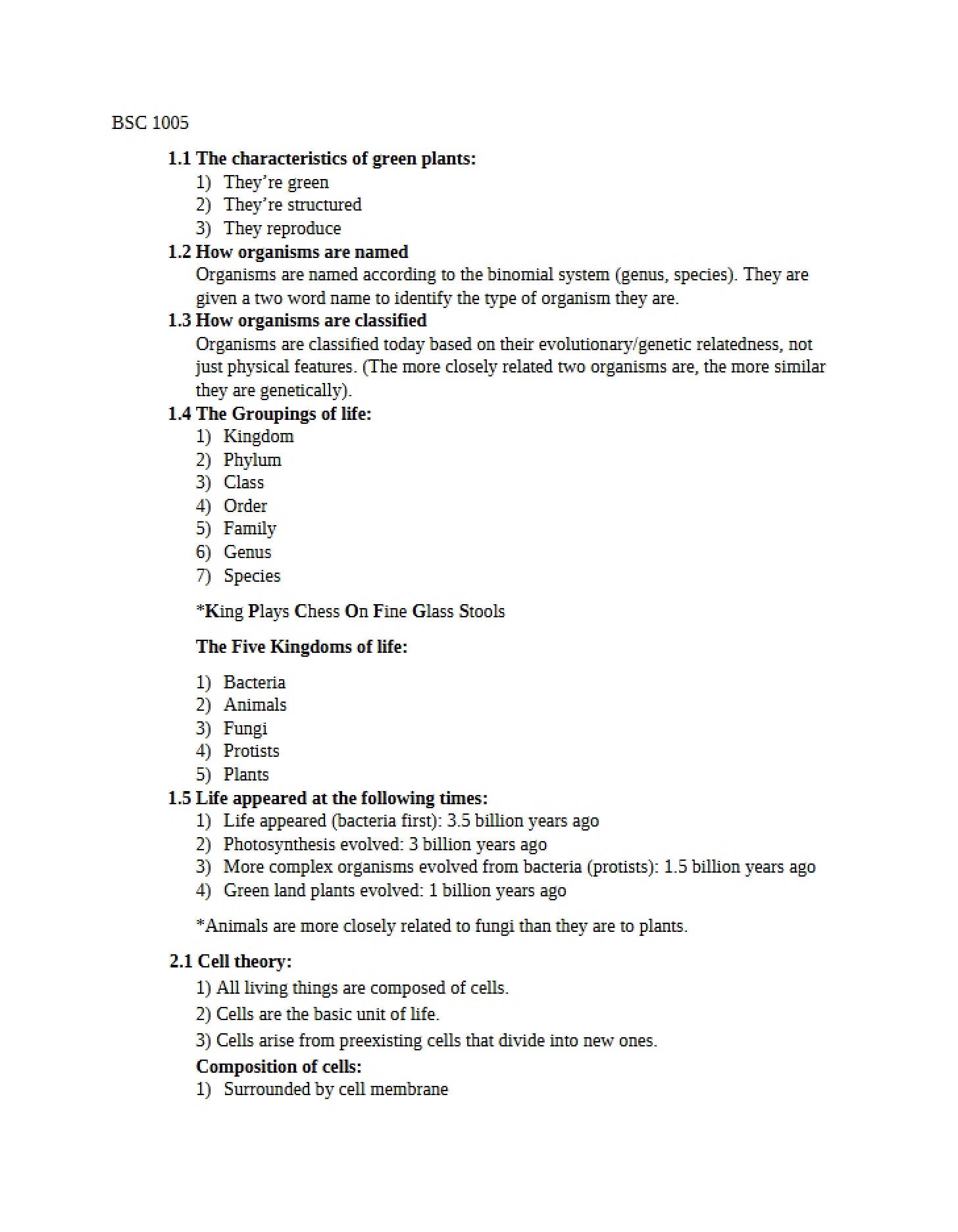 Subject Review Points