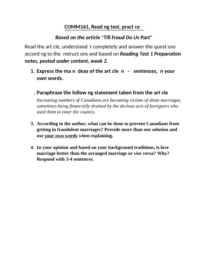 Fraudulent Marriages - Prevention and Perspectives