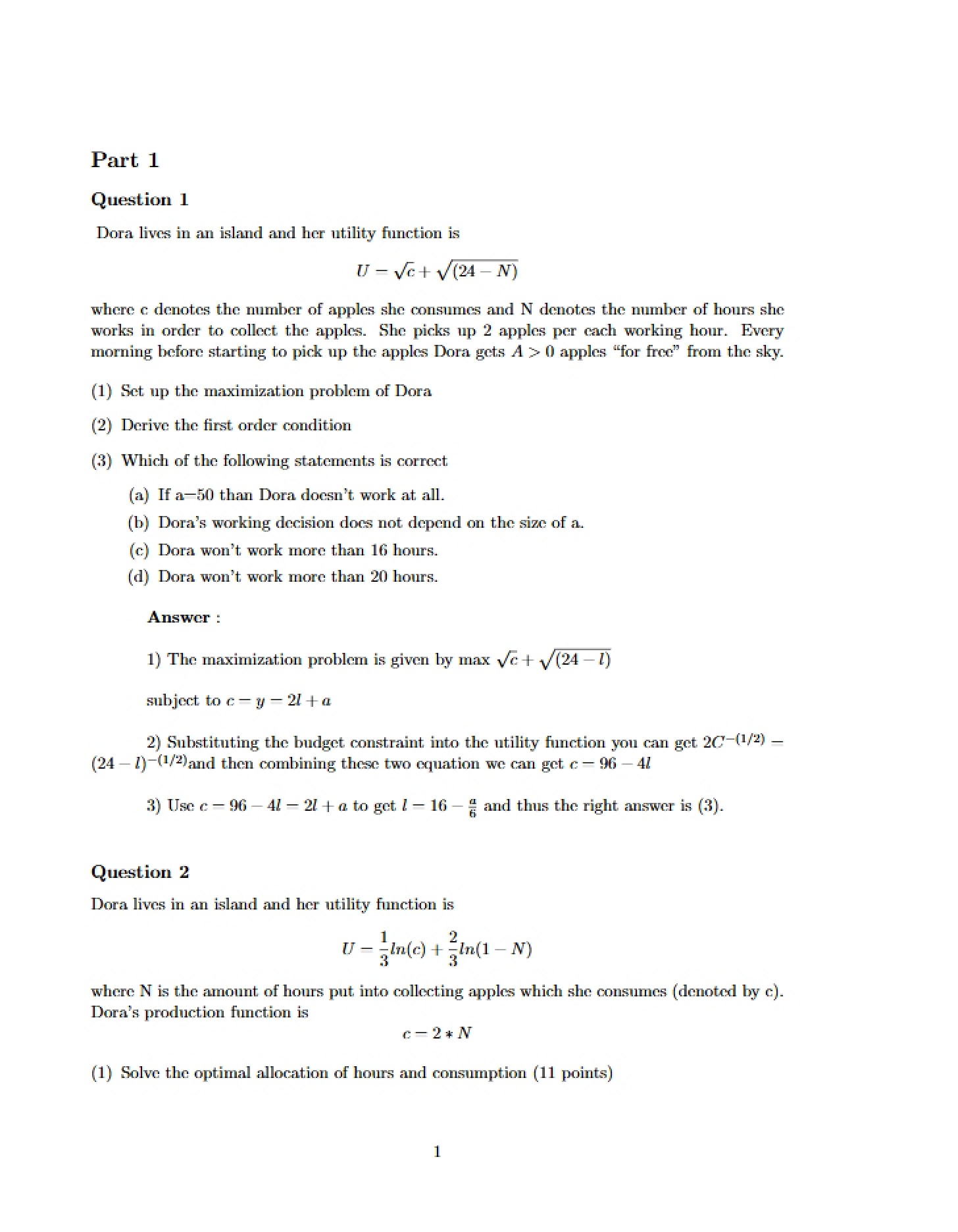 Homework 3 Answers