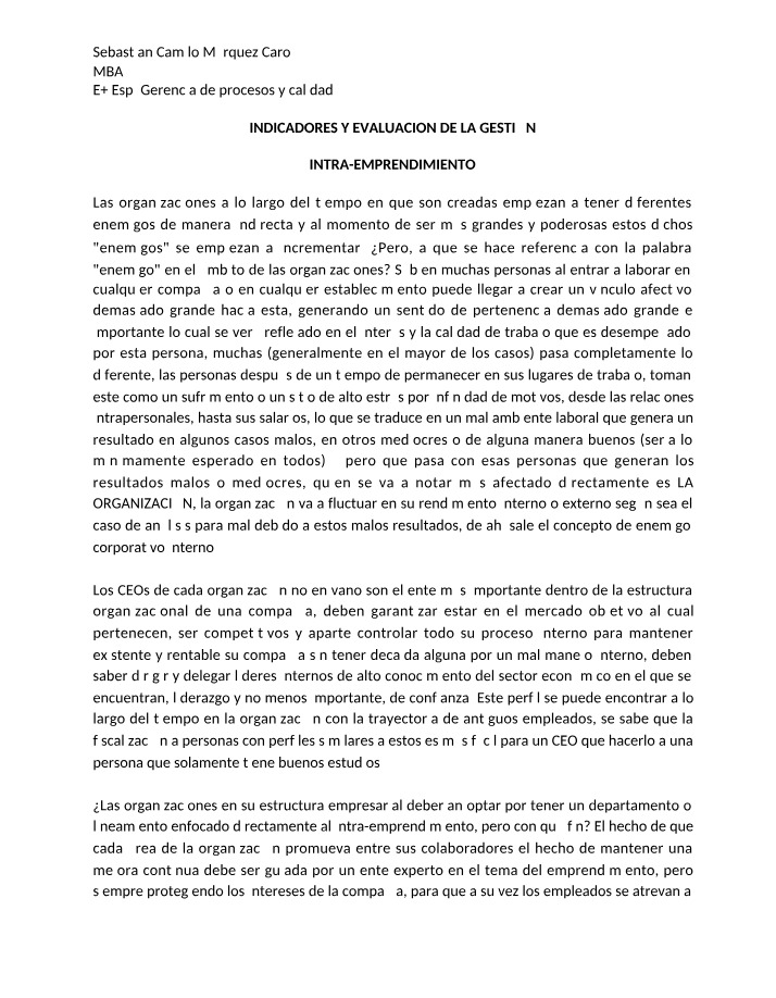 Evaluacion e Indicadores de la Gestion