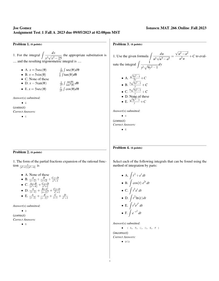 MAT266 Test 1 - Fall 2023
