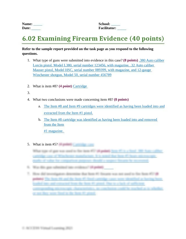 Examining Evidence - Firearms