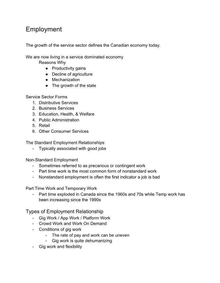 Service Sector Growth in the Canadian Economy