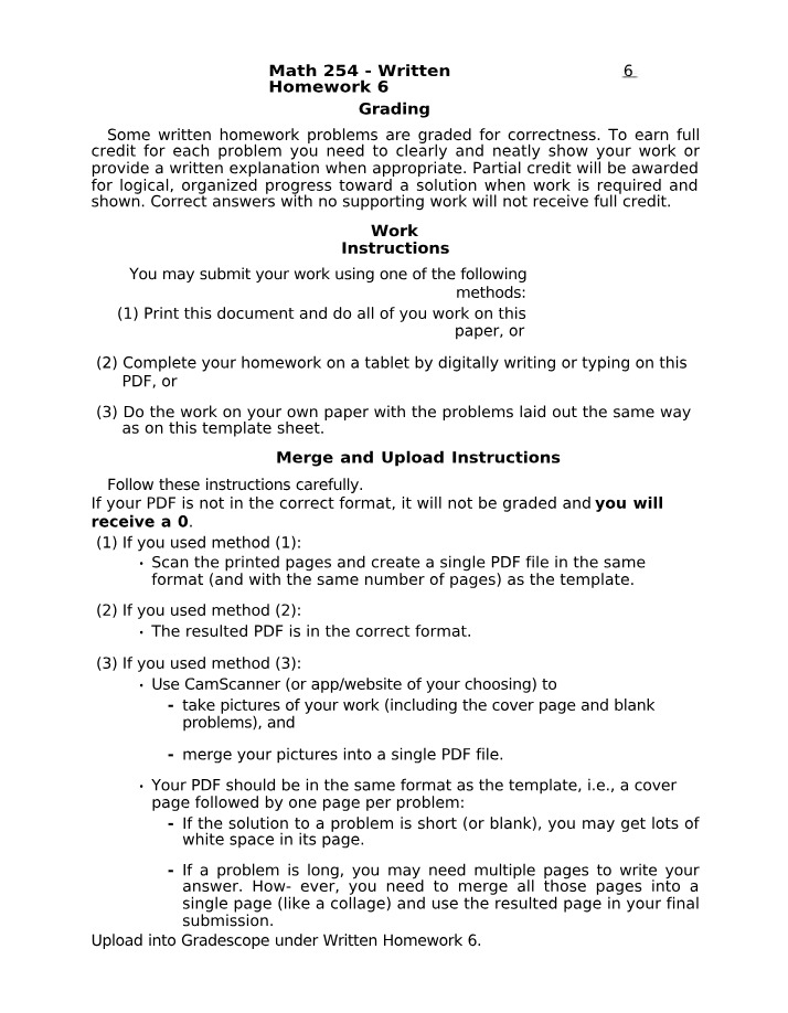 Written Homework 6 - MTH 254