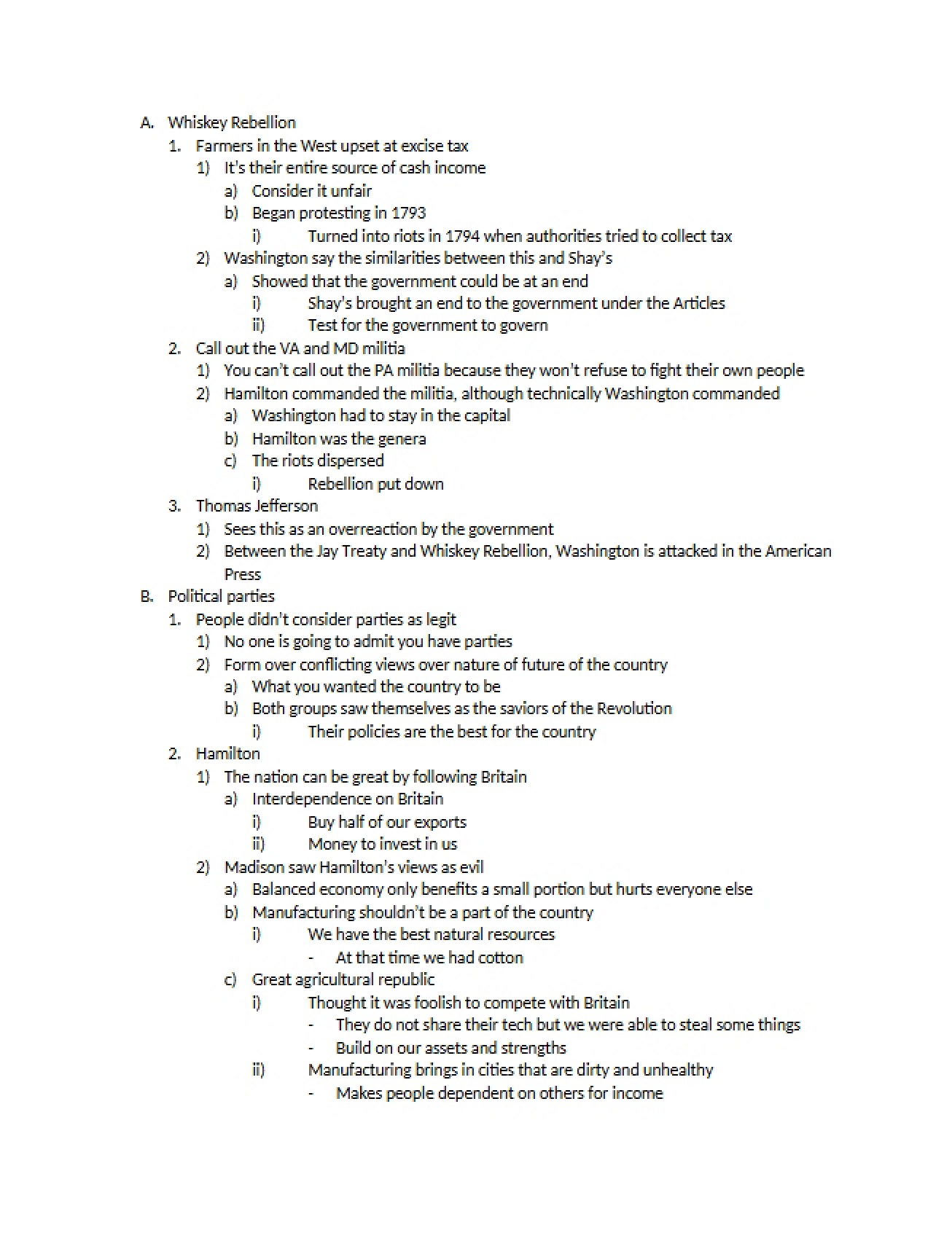 Analysis of the Whiskey Rebellion