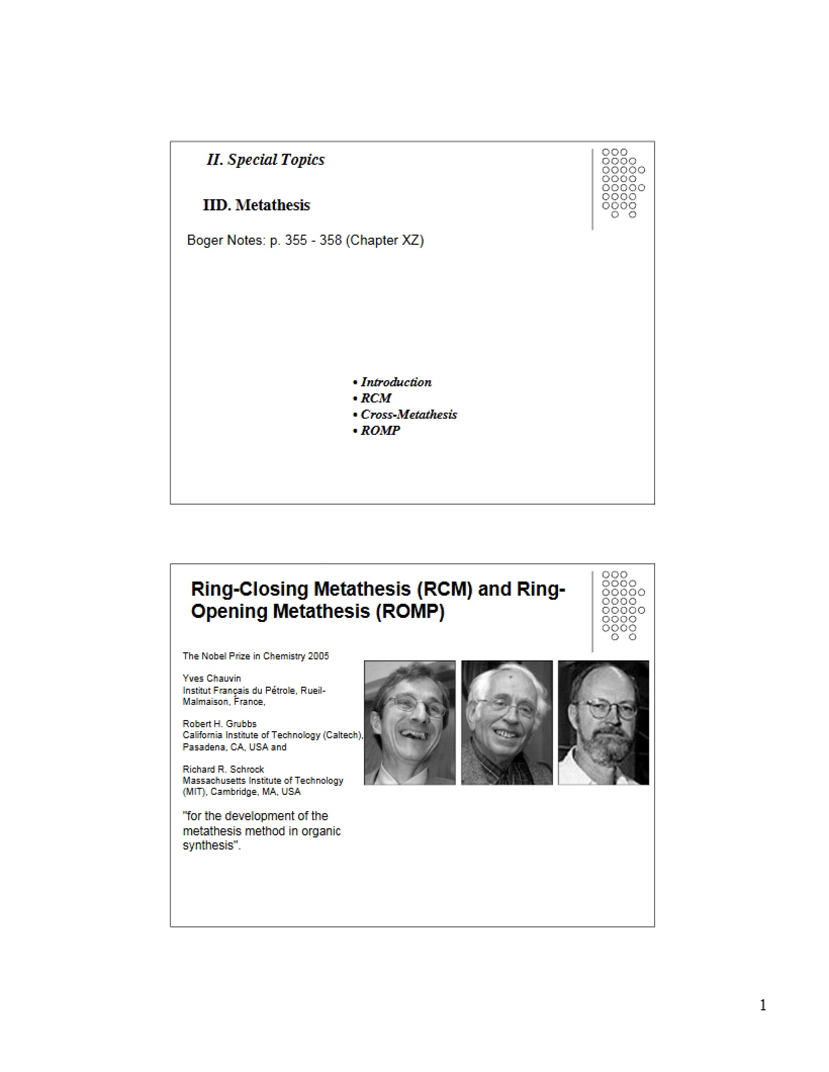 Metathesis Reactions