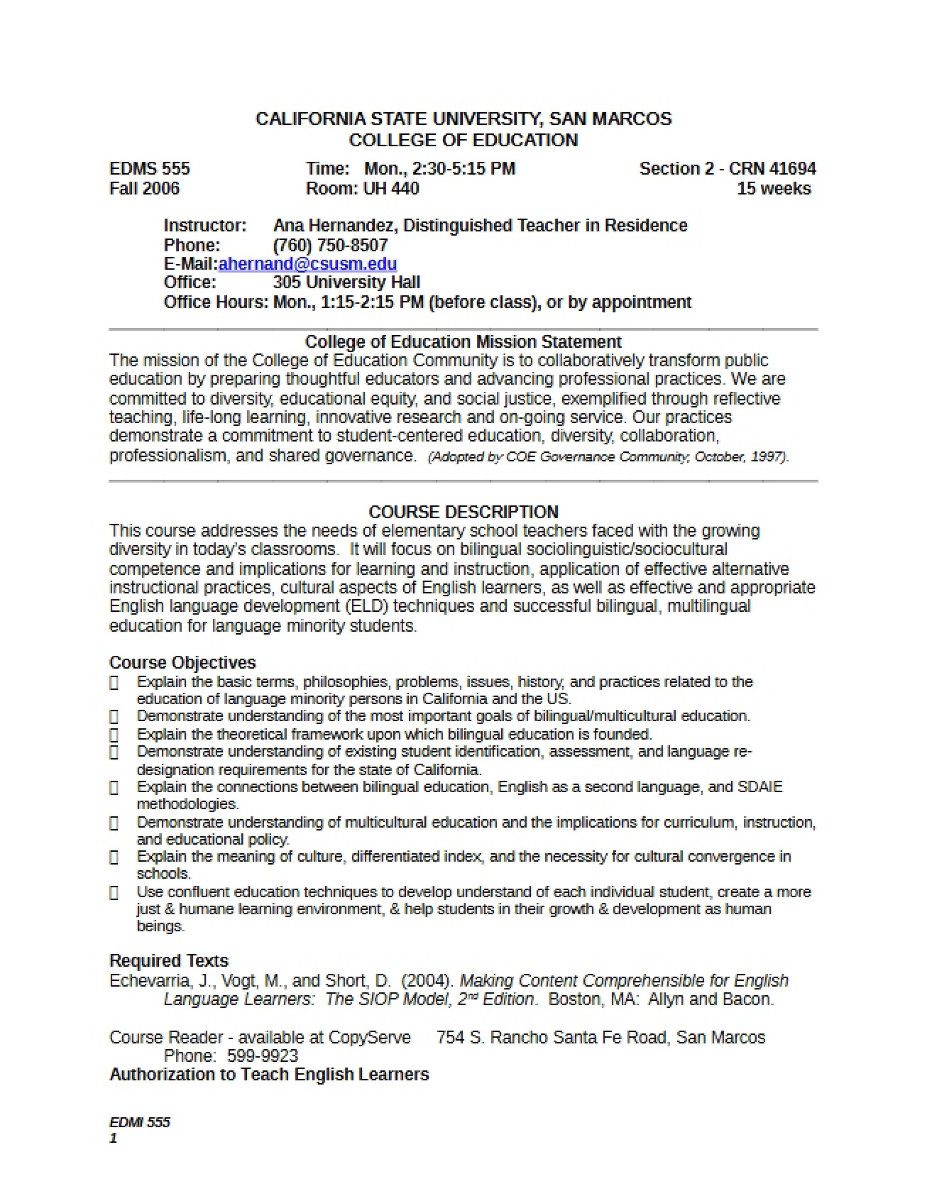 Elementary Multilingual Education Syllabus V1