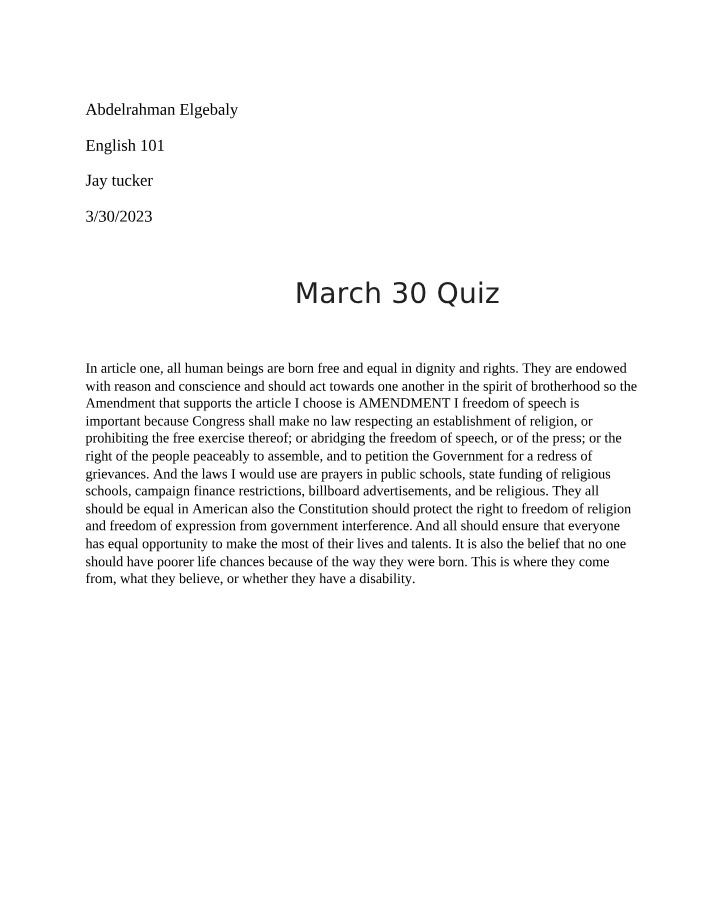 Quiz for March 30