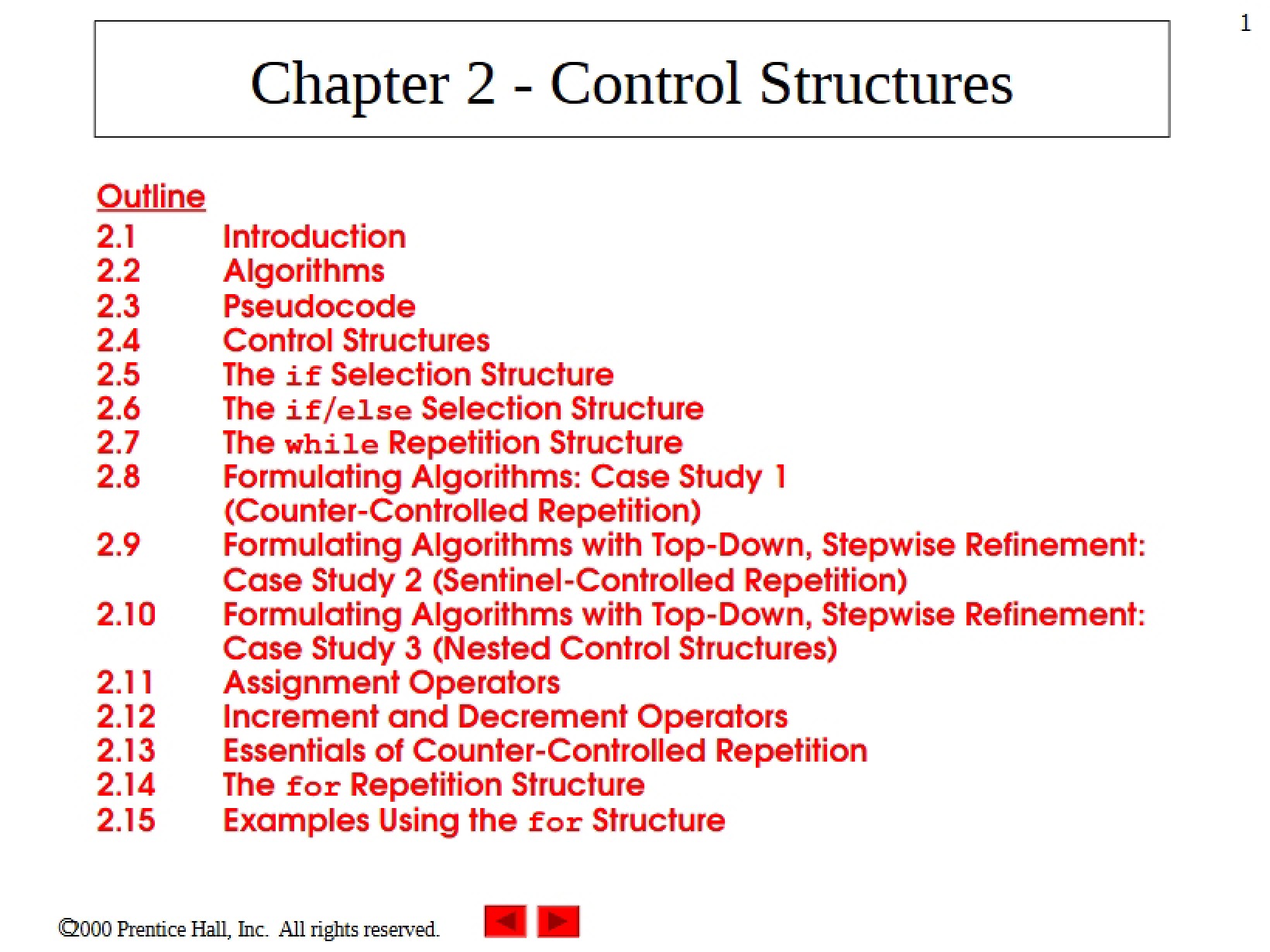Structures of Control