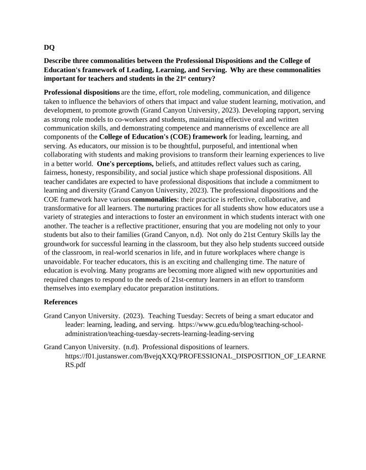 Discussion Question - TRE