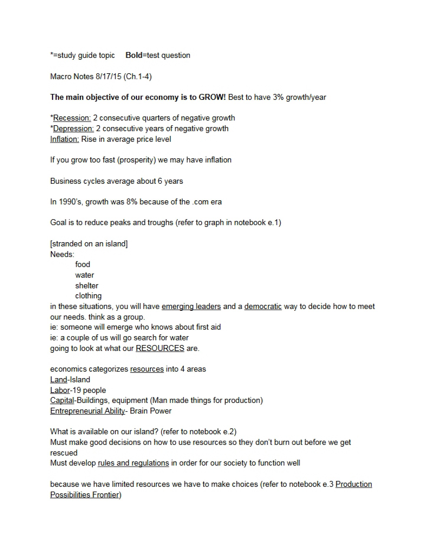 Notes on Macroeconomics